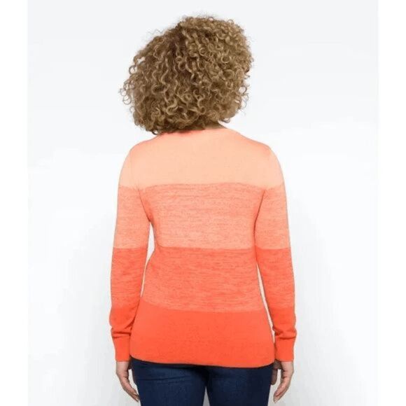 Market & Spruce NWT Sariah Orange Ombre Pullover Sweater Size XL‎ - Picture 2 of 4